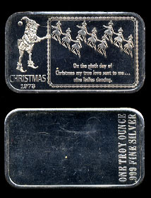 APM-2 (1981) 9th Day of Christmas silver bar