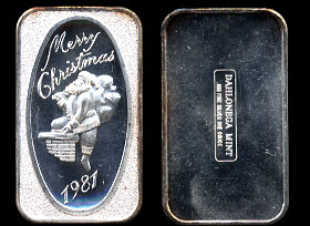 DM-1 Merry Christmas 1981 Silver Bar