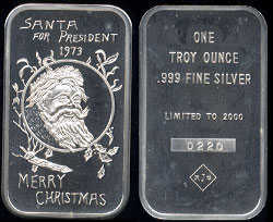 RJG-1 Santa For President SN:0226 Silver Art bar