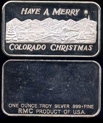 RMC-1 Have A Merry Colorado Christmas Silver Art Bar