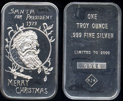 RJG-1 Santa For President SN:0066 Silver Art bar