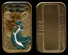 2011 Silvertowne Enameled Bronze Let There Be Peace Ingot