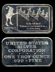 USSC-9 (1973) 9th Day of Christmas silver bar