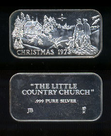 WM-27 Christmas 1973 "The Little Country Church" silver ingot