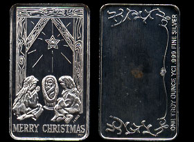  YCI-1 (1985) Merry Christmass Santa Silver Art  Bar