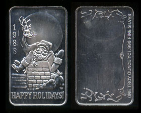 1988 YCI-8 Happy Holidays Silver Art bar