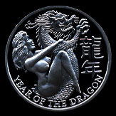 Year of the Dragon Lunar Adult Silver Art Round