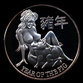 Year of the Pig Silver Art Round