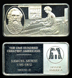 FM-MORSE Samuel Morse Sterling Silver Artbar