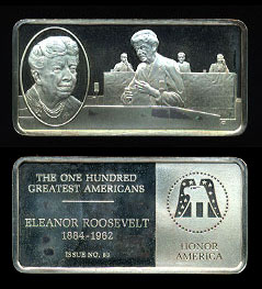 FM-ROOSEVELT Eleanor Roosevelt Sterling Silver Artbar