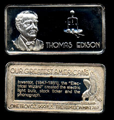 HAM-584 Thomas Edison Silver Artbar