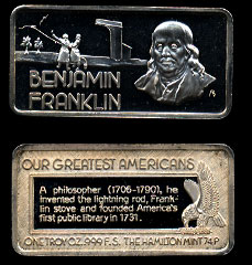 HAM-590 Benjamin Franklin Silver Artbar