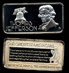 HAM-602 Thomas Jefferson Silver Artbar
