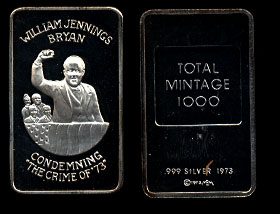 MEM-26  William Jennings Bryan Silver Bar