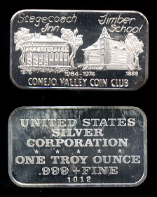 USSC-166V Conejo Valley Coin Club Silver Artbar