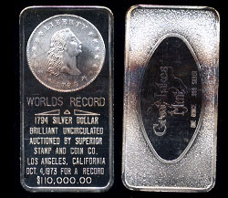 GLM-18 World's Record 1794 Silver Dollar Silver Artbar