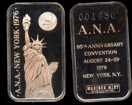 MAD-156 85th ANA Convention New York 1976 Silver Artbar