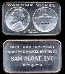 SAM-1  Wartime Nickel Silver Bar