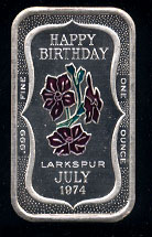 CEM-10EN July 1974 Larkspur Silver Artbar