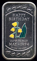 CEM-8EN May 1974 Lily of the Valley Silver Artbar
