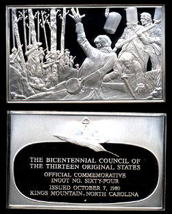 1980 Official Bicentennial Ingot Ingot #64 Silver Art Bar