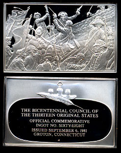 1981 Official Bicentennial Ingot Ingot #68 Silver Art bar