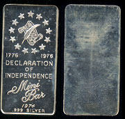  MINI-11 (1974) Declaration of Independence 1/3 oz Mini Bar Silver Art Bar