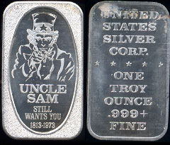 USSC-182 Uncle Sam Still Wants You Silver Art Bar