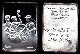 Norman Rockwell's First Post Cover 1916 Silver Art bar