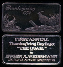 HAM-3 Thanksgiving 1974 Silver Artbar