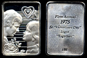 HAM-93 1975 Valentines Day Ingot "Together" Silver Artbar