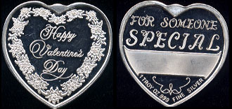 Happy Valentine's Day  For Someone Special Blank Engraving Shield Silver Heart