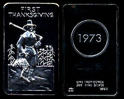 MEM-7 First Thanksgiving 1973  Silver Artbar