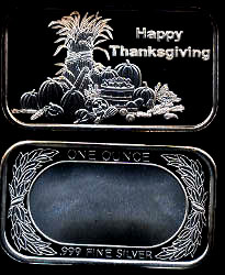 ST-299 (2006) Happy Thanksgiving Silver Artbar