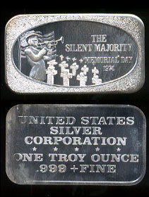 USSC-216 (1974) Memorial Day 1974 "The Silent Majority" Silver Artbar