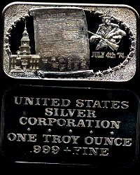USSC-24 Independence Day July 4th, 1974 Silver Art Bar