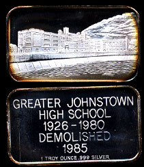 Greater Johnstown High School 1926-1980 Silver Art bar
