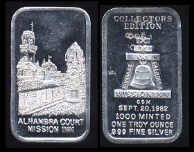 GOLD-8 (1984) Alhambra Court Mission Inn Silver Artbar
