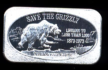 USSC-53 Save the Grizzly Silver Artbar