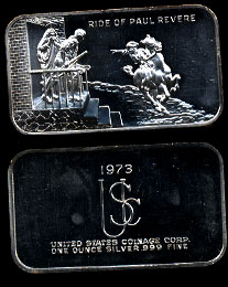 Coin-2V Ride of Paul Revere Silver Art Bar