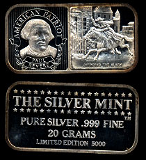 TSM-59 Paul Revere 20 Gram Silver Art bar