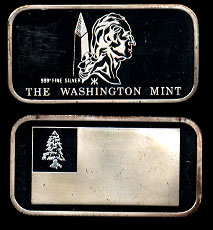 WM-34 Bunker Hill Flag Silver Art bar