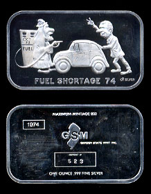 GSM-4  Fuel Shortage 74  Silver Artbar