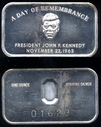 COL-20 John F. Kennedy A Day of Remembrance Silver Artbar Mishandled #1623