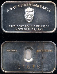 COL-20 John F. Kennedy A Day of Remembrance Silver Artbar Mishandled