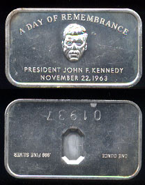 COL-20 John F. Kennedy #01937 Silver Bar
