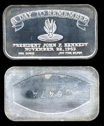 COL-8  A Day To Remember John F.Kennedy Silver Artbar