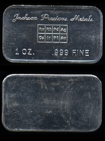 PM-4V1 (1980) Jackson Precious Metals Silver Artbar