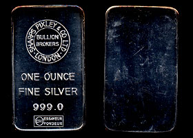 SP-3 Sharps Pixley & CO. LTD. With CH in Rectangle Silver  bar