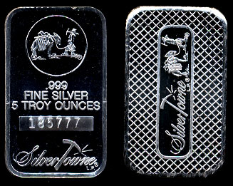 Silvertowne .999 Fine Silver 5 Ounce Struck Bar